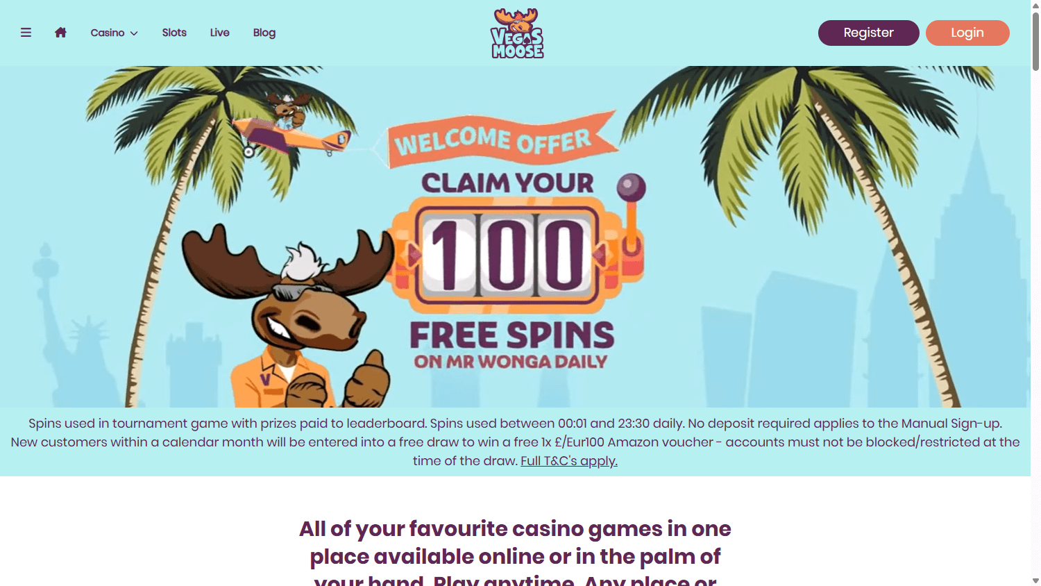Vegas Moose Casino Desktop screenshot